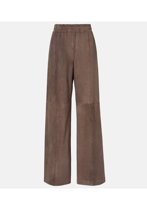 Brunello Cucinelli Suede wide-leg pants