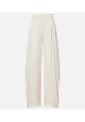 Brunello Cucinelli Mid-rise silk straight pants