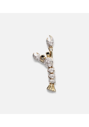 Yvonne Leon Homard Mini 9kt gold single earring with diamonds