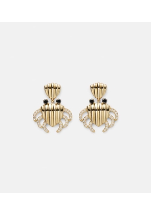 Yvonne Leon Crabe Coquillage 9kt gold earrings with diamonds