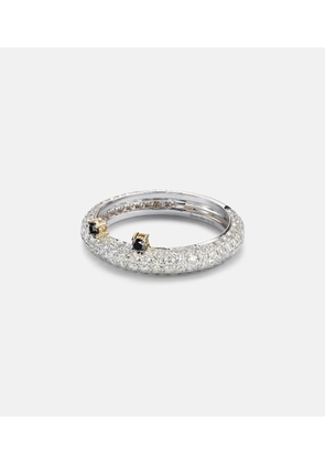 Yvonne Leon 9kt white gold ring with black diamonds and grey diamonds