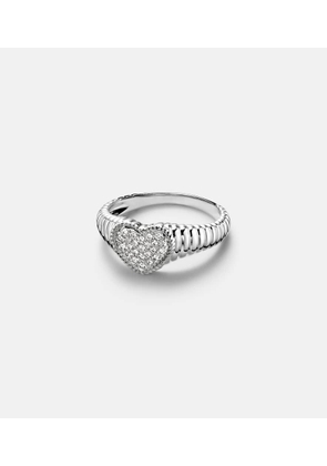 Yvonne Leon Baby 9kt white gold pinky ring with diamonds