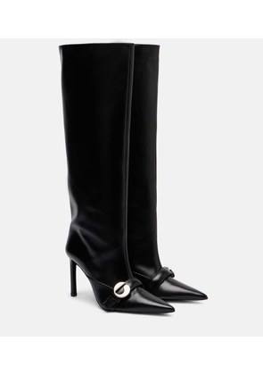 Coperni Logo leather knee-high boots