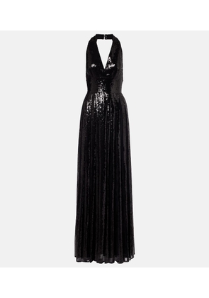 Elie Saab Open-back sequined tulle gown