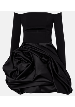 Carolina Herrera Draped off-shoulder satin minidress