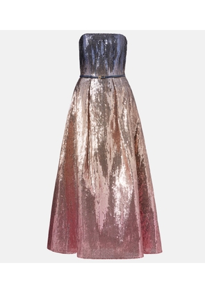 Elie Saab Ombre sequined strapless gown