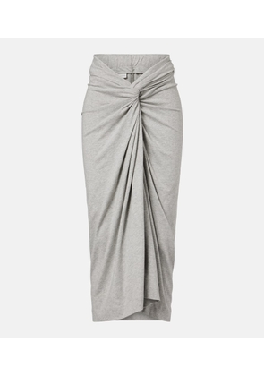 Dries Van Noten Gathered cotton jersey midi skirt