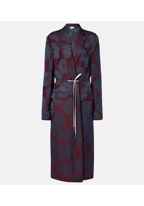 Dries Van Noten Printed wrap coat