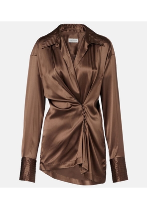 Dries Van Noten Draped silk-blend shirt