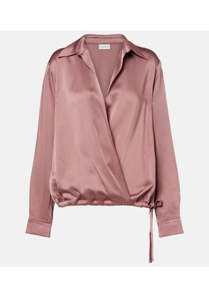 Dries Van Noten Satin wrap top