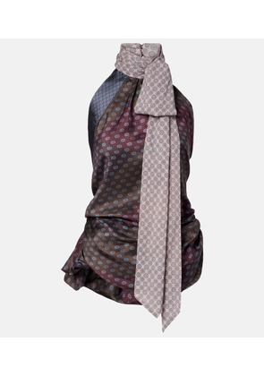 Dries Van Noten Printed halterneck silk top