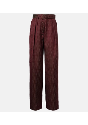 Dries Van Noten Belted high-rise wide-leg pants