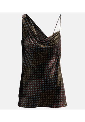Dries Van Noten Draped printed velvet top