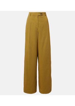 Dries Van Noten High-rise cotton wide-leg pants