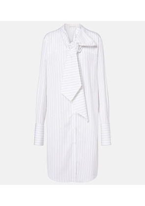 Dries Van Noten Striped tie-neck cotton minidress