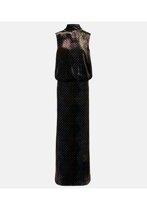 Dries Van Noten Printed satin maxi dress