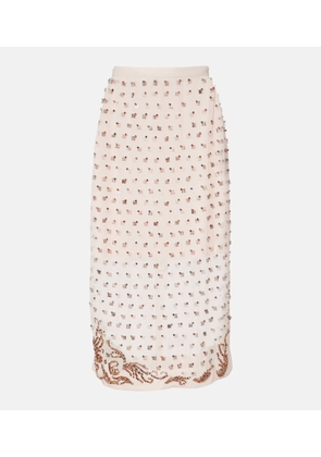 Dries Van Noten Embellished sheer midi skirt