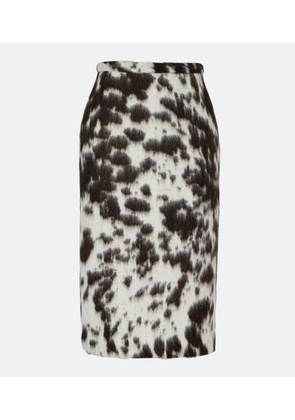 Dries Van Noten Printed wool-blend midi skirt