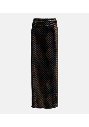 Dries Van Noten Printed satin maxi skirt