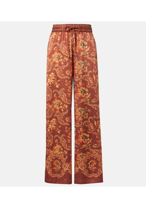 Alemais Seraphina printed silk wide-leg pants