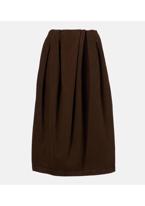 Dries Van Noten Draped denim midi skirt