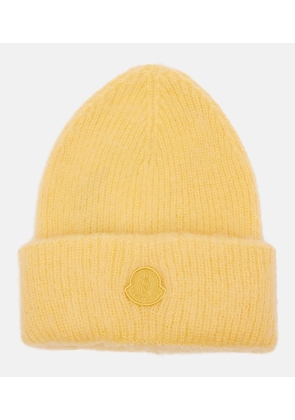 Moncler Logo mohair and wool-blend beanie