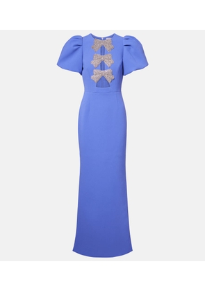 Rebecca Vallance Violetta bow-detail embellished crepe gown
