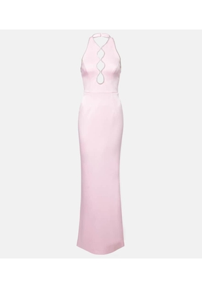 Rebecca Vallance Akari cutout halterneck satin gown