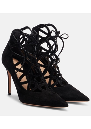 Gianvito Rossi Elisa 95 suede lace-up pumps