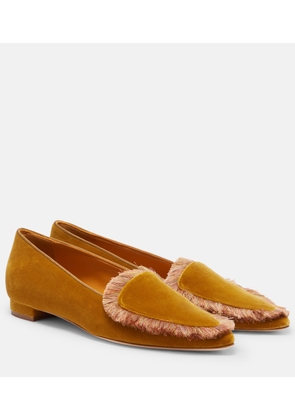 Manolo Blahnik Agofran fringed velvet loafers