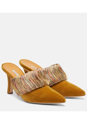 Manolo Blahnik Caldean 90 velvet mules