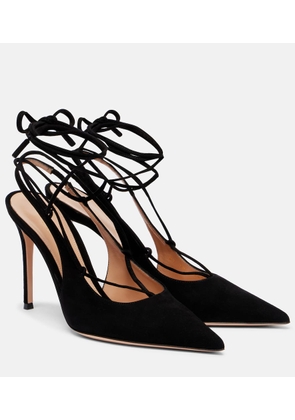 Gianvito Rossi 95 suede lace-up slingback pumps