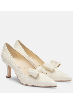 Manolo Blahnik Epirotes 70 embroidered satin pumps