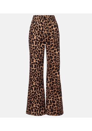 Veronica Beard Leopard-print high-rise wide-leg pants