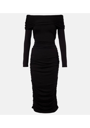 Veronica Beard Tinette ruched off-shoulder midi dress