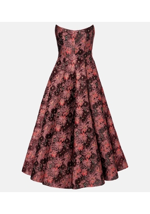 Markarian Rousseau floral brocade midi dress