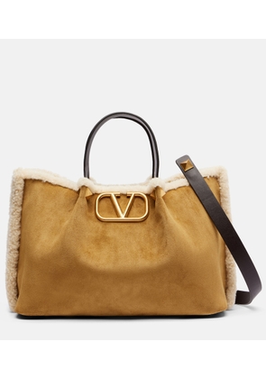 Valentino Garavani VLogo Medium suede tote bag