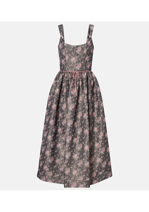 Markarian Apple floral taffeta corset midi dress