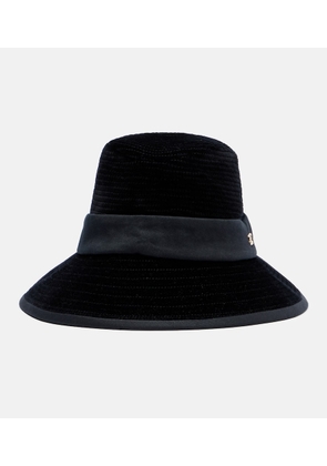 Valentino VLogo velvet-trimmed cotton hat
