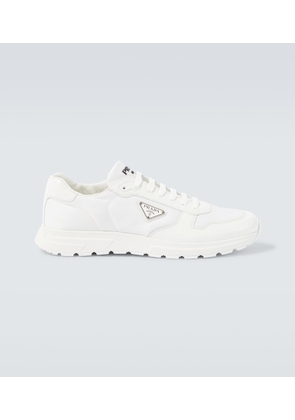 Prada Logo leather-trimmed sneakers