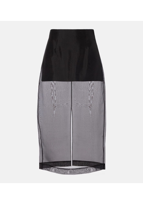 Frame High-rise silk organza midi skirt
