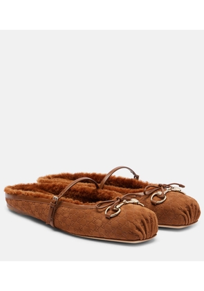 Gucci GG Horsebit suede mules