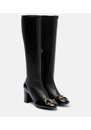 Gucci Alfa Horsebit 75 leather knee-high boots