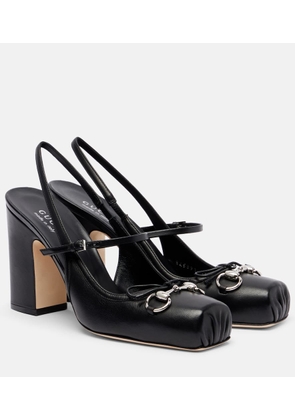 Gucci Horsebit leather slingback pumps