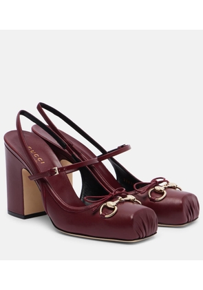 Gucci Gucci Horsebit leather slingback pumps