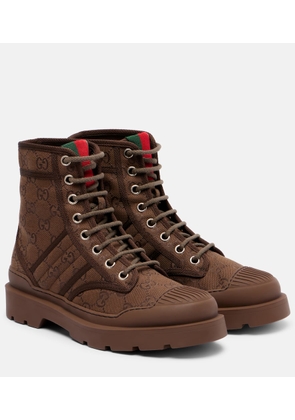 Gucci GG Canvas combat boots