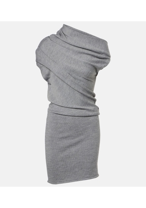 Staud Mabel one-shoulder wool minidress