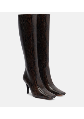 Stella McCartney Eve snake-effect knee-high boots