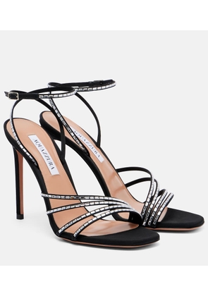 Aquazzura Mistica 105 embellished satin sandals