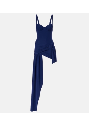 Balenciaga Draped asymmetric jersey minidress